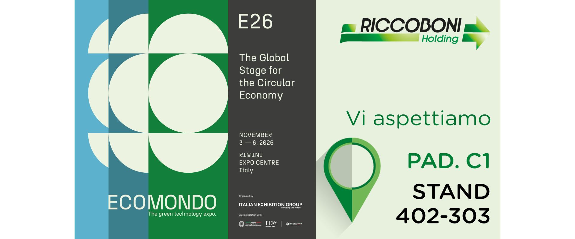 Riccoboni a Ecomondo 2026: quattro appuntamenti in stand
